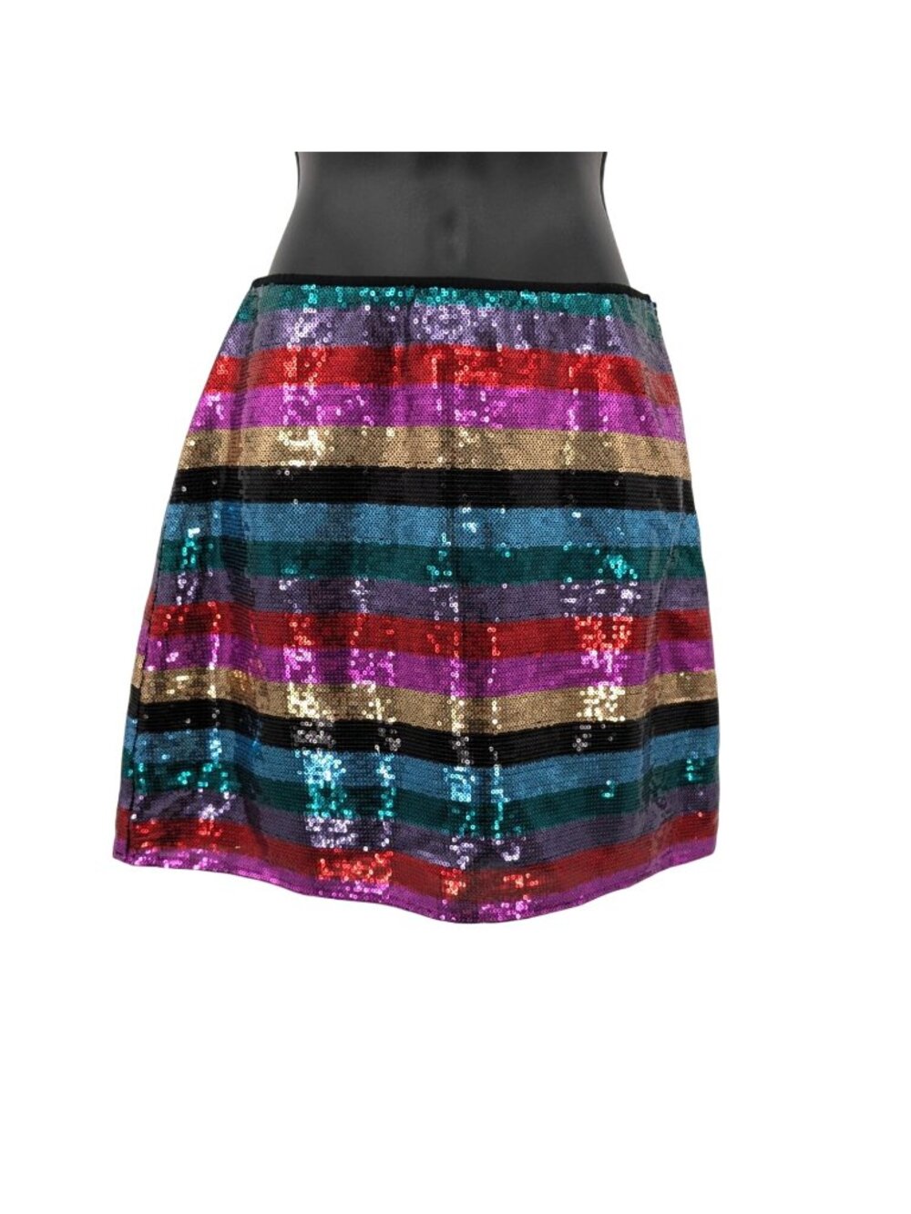 Show‎ Me Your Mumu Rainbow Sequin Mini Skirt Party Disco Glam Festival Y2K Small